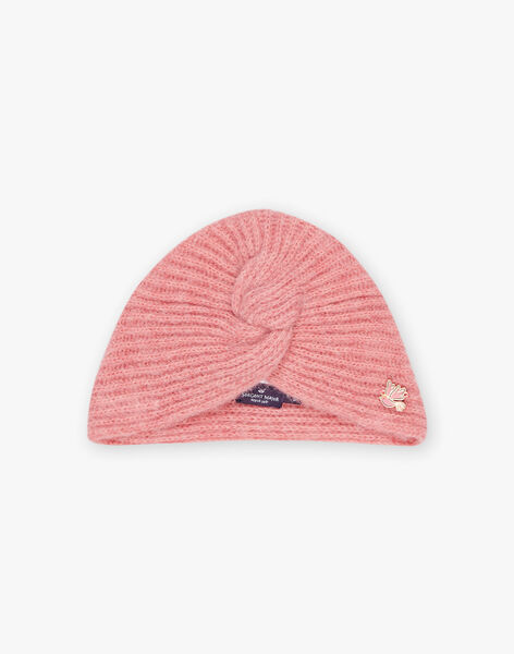Bonnet vieux rose en tricot FIMAURINE / 23E4BF51BON817