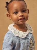Cardigan bleu ajouré et bas de manches volantées Bébé Fille NAJESSICA / 25H1BFQ2CAR020