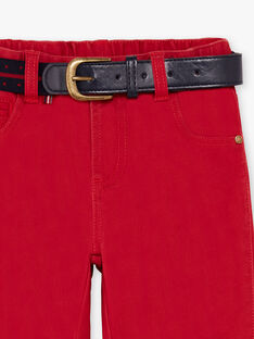Pantalon droit rouge et ceinture enfant garçon  BUXIGAGE2 / 21H3PGB4PAN501
