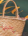 Sac panier en paille brodé Fraise FEPANIETTE / 23E4PFB1BES009