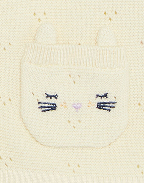 Gilet vanille en tricot à manches longues FAPRUNE / 23E1BFO2CAR114