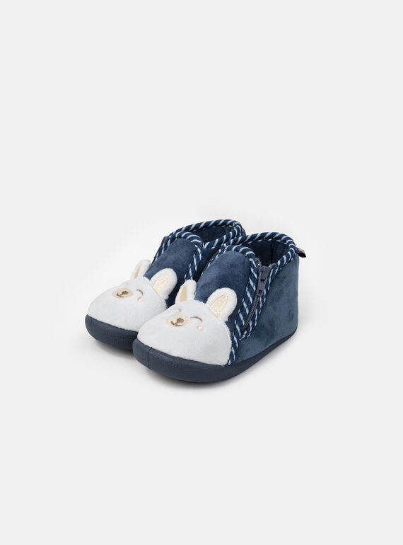 Chausson bleu avec tête d'ours blanc Bébé Garçon NEANTOINE / 25F10BG31CHP070