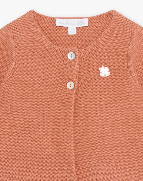 Gilet en tricot vieux rose bébé fille DOLCE / 22H0CF11CAR303