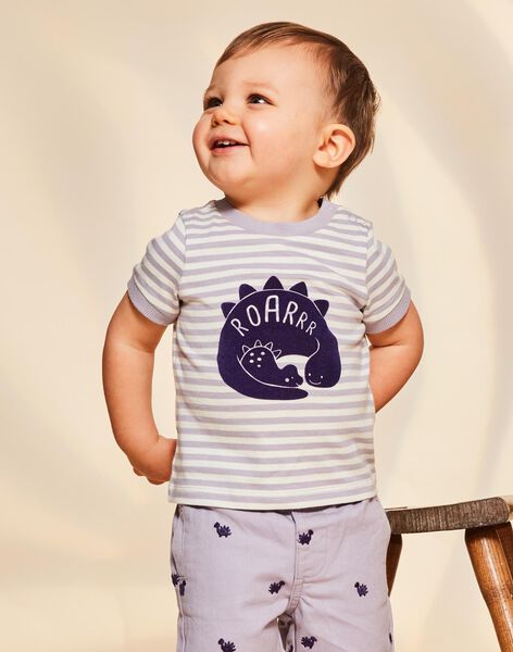 T-shirt lilas manches courtes à rayures FAOCTAVE / 23E1BGO1TMCH700