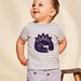 T-shirt lilas manches courtes à rayures