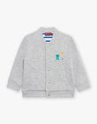 Gilet gris chiné en molleton FARISTO / 23E1BGS1GILJ920