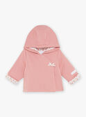 Veste à capuche en tubique rose clair FOUSIA / 23E0CF61VESD332
