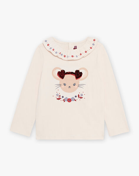 T-shirt beige à manches longues et à motif tête de souris DRITIMETTE / 22H2PFX2TML808