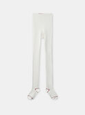 Collant blanc à motif pomme Fille NOCOLETTE / 25H4PFP1COL001