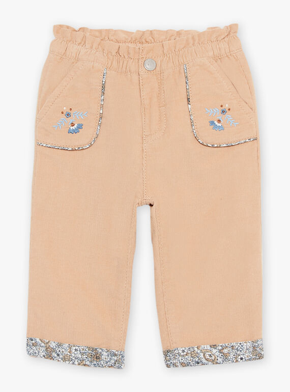 Pantalon beige en velours côtelé DAREGINE / 22H1BFY1PANI820