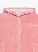 Cape de bain unie rose avec capuche tête de lapin DEBARBARA / 22H5BF21CDB303