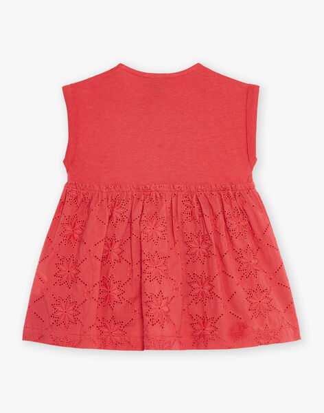 Robe bi-matière coquelicot FAWINONA / 23E1BFQ1ROBF505