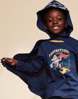 Pyjama deux pièces bleu foncé en coton avec cape tête de loup FLORIAGE2 / 23E5PG41PYT705
