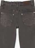 Pantalon gris foncé 5 poches enfant garçon ZAZITAGE2 / 21E3PGK1PAN942
