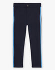 Pantalon bleu marine à bandes contrastantes FOPANTAGE / 23E3PGC1CFP070