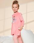 Pyjama deux pièces rose en velours avec sirènes 23E5PF22CHN404