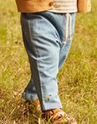 Pantalon en light denim bleu avec broderie oiseau FAANDY / 23E1BG82PANP272