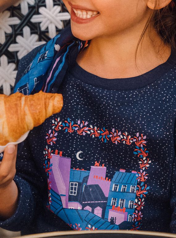 Sweat Camille Witt marine à paillettes - Enfant DOSWETTE / 22H2PFT1SWE705