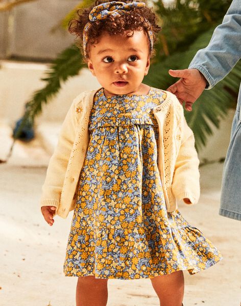 Robe à volants bleu marine à fleurs FABETTY / 23E1BF81ROB070