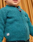 Gilet en maille bleu canard DANOUR / 22H1BGU1GIL714