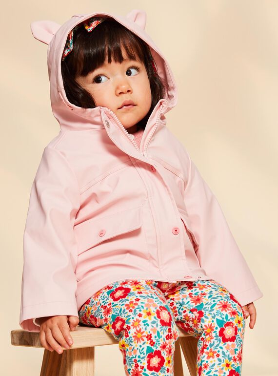 Imperméable rose ciré à capuche 3 en 1 FIMARION / 23E1BF51IMP318