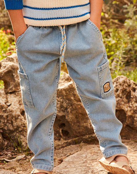 Jean cargo en denim bleu FACOLAGE / 23E3PG81JEAP272