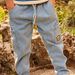 Jean cargo en denim bleu