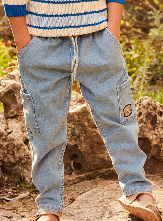 Jean cargo en denim bleu FACOLAGE / 23E3PG81JEAP272