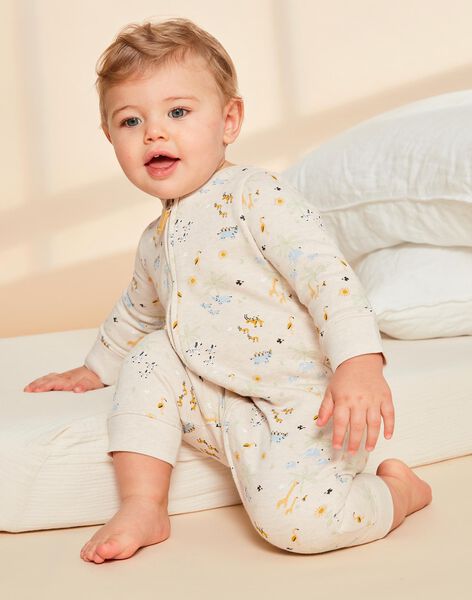 Grenouillère beige clair thème jungle FEDORIAN / 23E5BG25GREA011