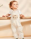 Salopette beige clair à rayures FAGAEL / 23E1BGD1SAL801