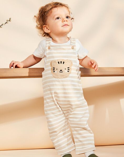 Salopette beige clair à rayures FAGAEL / 23E1BGD1SAL801