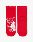 Chaussettes rouges à coquillage et fleurs FOCHOETTE / 23E4PFC1SOQ410