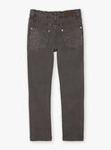 Pantalon gris foncé 5 poches enfant garçon ZAZITAGE2 / 21E3PGK1PAN942