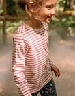 T-shirt à rayures groseille et écru DYRAYETTE / 22H2PFU3TMLD319