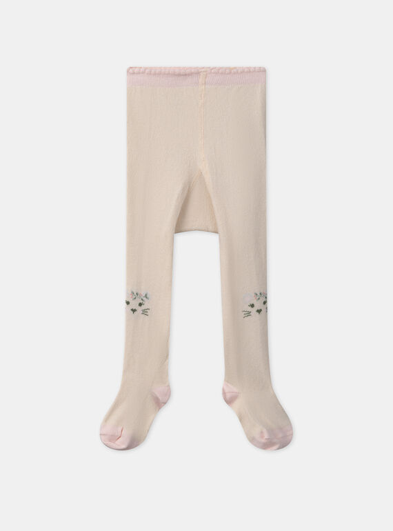 Collants écrus jacquard souris  MAIVONNE / 25E4BF91COLA001