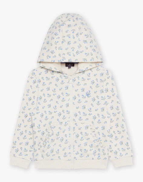 Haut de jogging vanille et bleu à fleurs FRIVIETTE / 23E2PFJ2JGH114