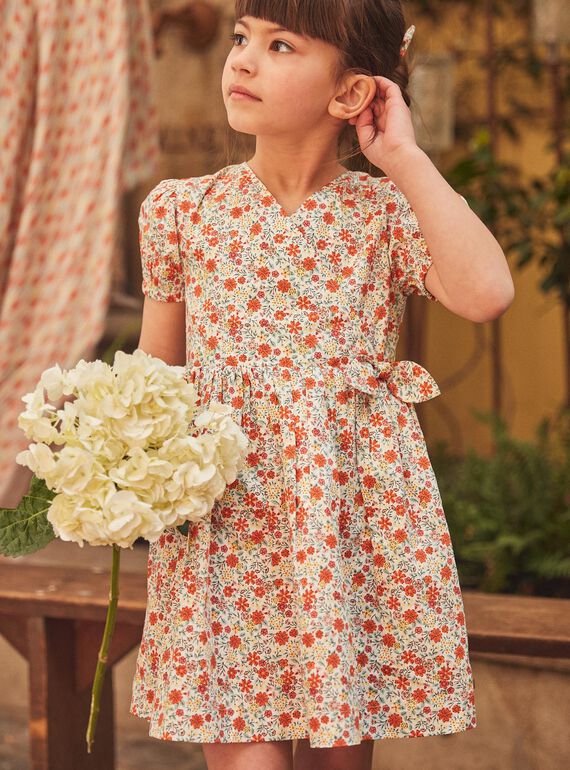 Robe courte évasée ivoire à imprimé fleuri | Fille | Sergent Major