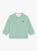 Gilet réversible vert et vanille en molleton style varsity FACRISTO / 23E1BGB1GIL611