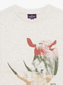 T-shirt gris clair chiné avec rhinocéros FRIZOTAGE3 / 23E3PGD4TMCA011