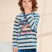 Ensemble pyjama bleu foncé en velours à rayures avec tigre