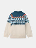 Pull Jacquard écru LARUMAGE / 24H3PGR1PULA001