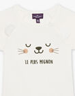 Body écru avec chat et oreilles 3D FAGAROUL / 23E1BGD1BOD001