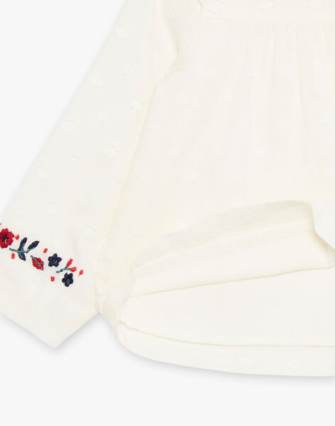 Blouse en voile de coton à broderies fleuries DAORELIA / 22H1BFX1CHE001