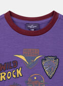 T-shirt manches courtes violet imprimé dinosaure KICHAGE / 24E3PGC3TMC708