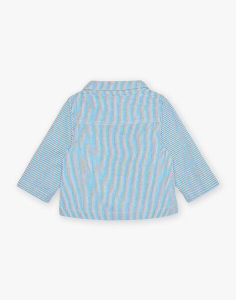Gilet à rayures bleu azur et blanc FAESCAR / 23E1BGI1GILC218