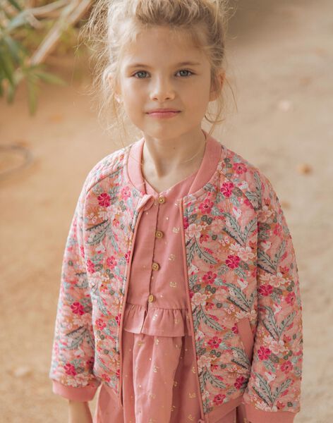 Bomber rose pâle à fleurs FITEDETTE / 23E2PFD1CARD318