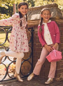 Cardigan rose framboise avec poches fleuries Fille  NIFLECETTE / 25H2PFL1CAR308