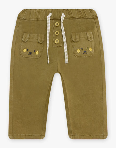Pantalon coupe droite en twill kaki DADOCTAVE / 22H1BGD3PAN633