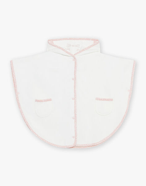 Cape de bain écru à fleurs avec capuche tête de chat et oreilles 3D FECERISE / 23E5BF21CDB001