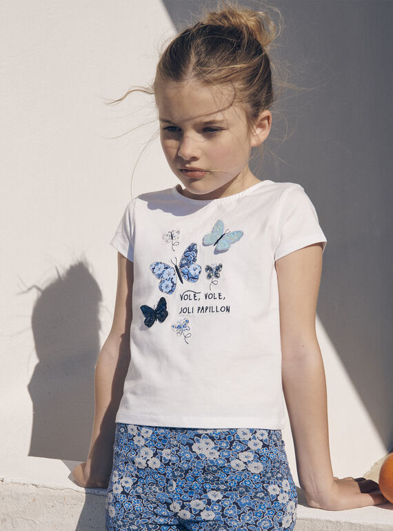 T-shirt écru à motifs papillons LEPAPYETTE / 24H2PFJ1TMC001
